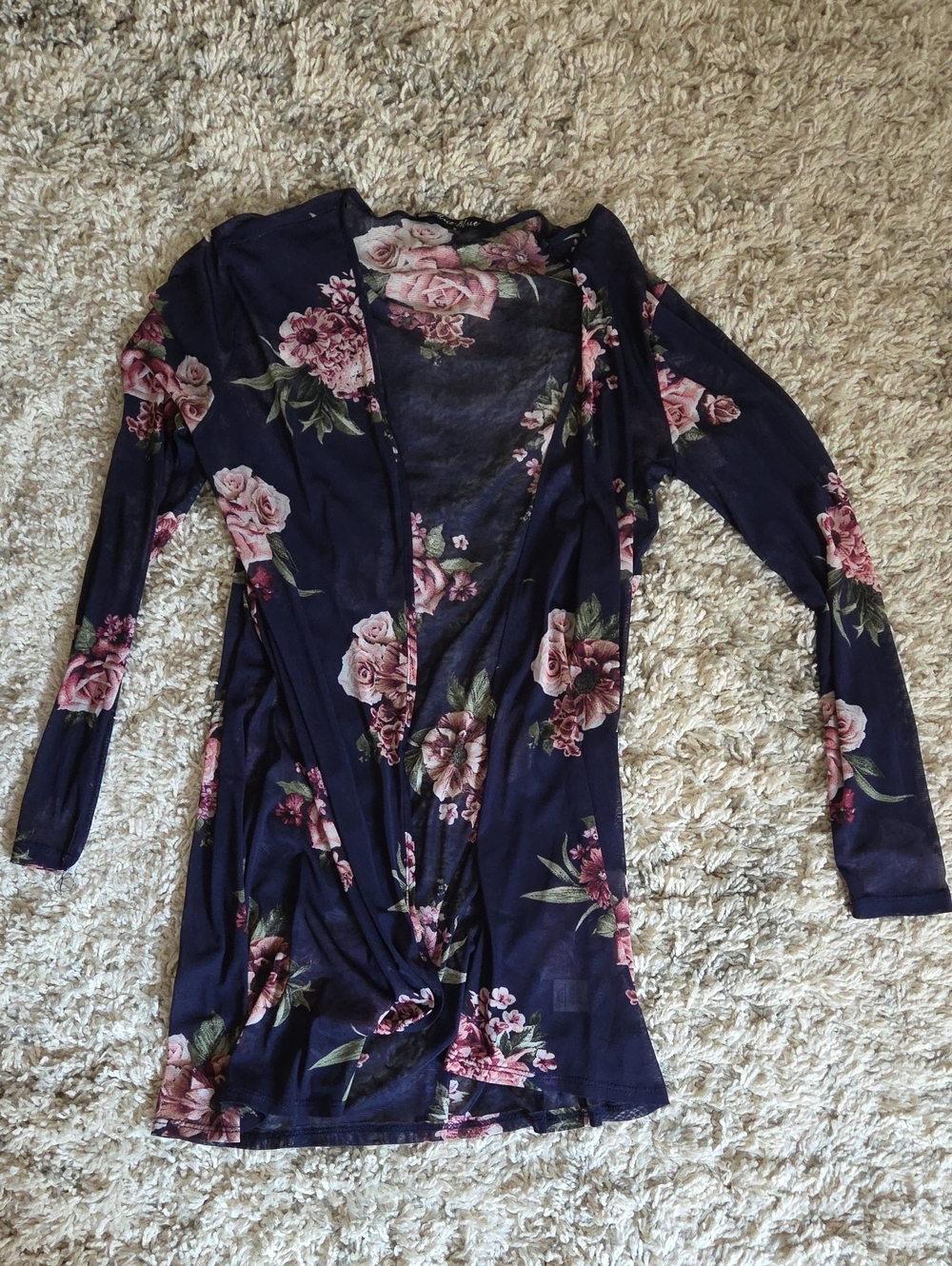 Alice Blue Navy Floral Open-Front Cardigan